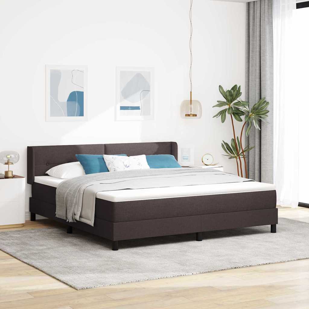 vidaXL Letto box spring con materasso Marrone Scuro 180 x 200 cm
