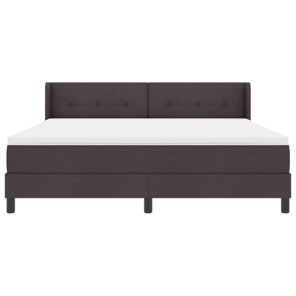vidaXL Letto box spring con materasso Marrone Scuro 180 x 200 cm