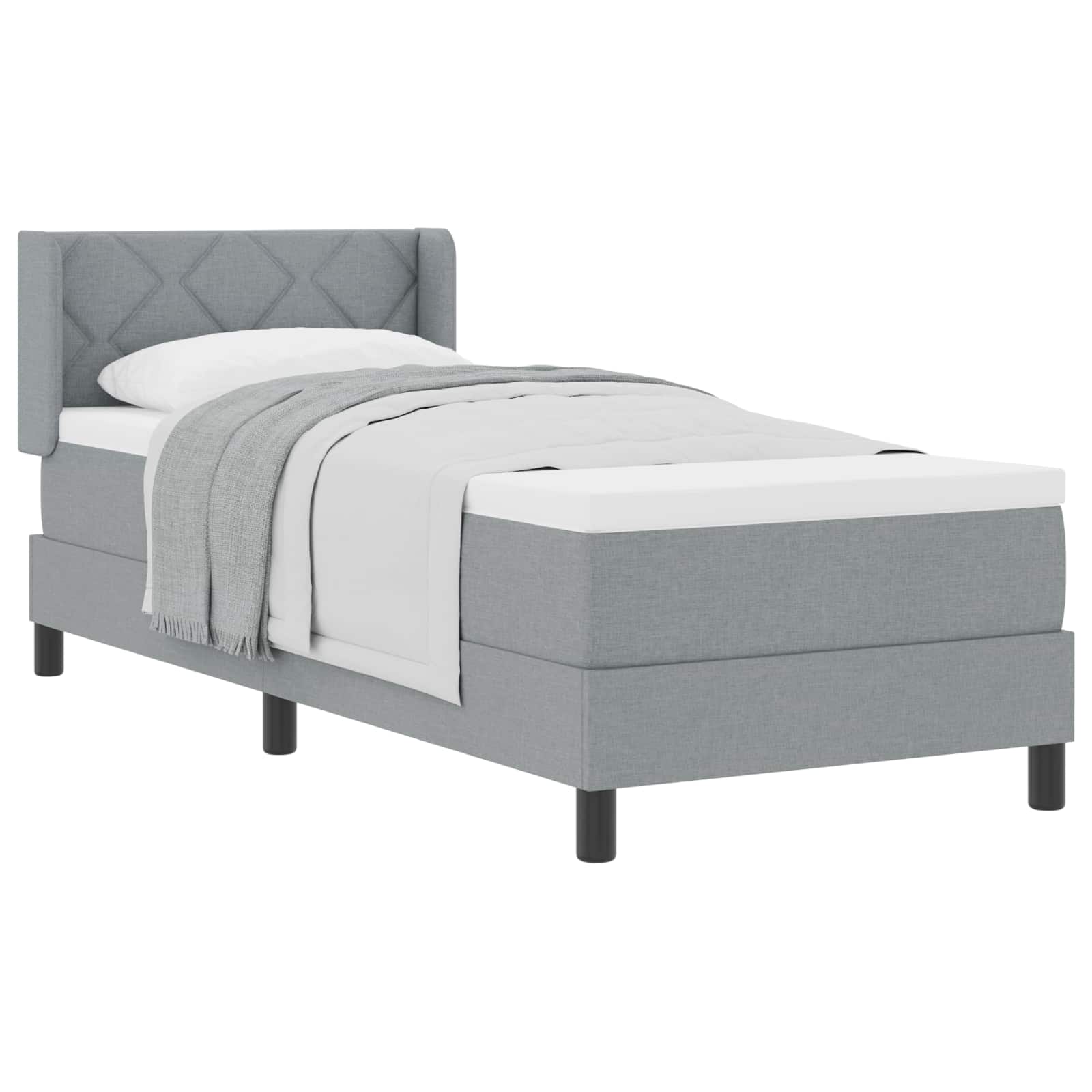 Letto box spring con materasso Grigio chiaro 80 x 200 cm 3341132