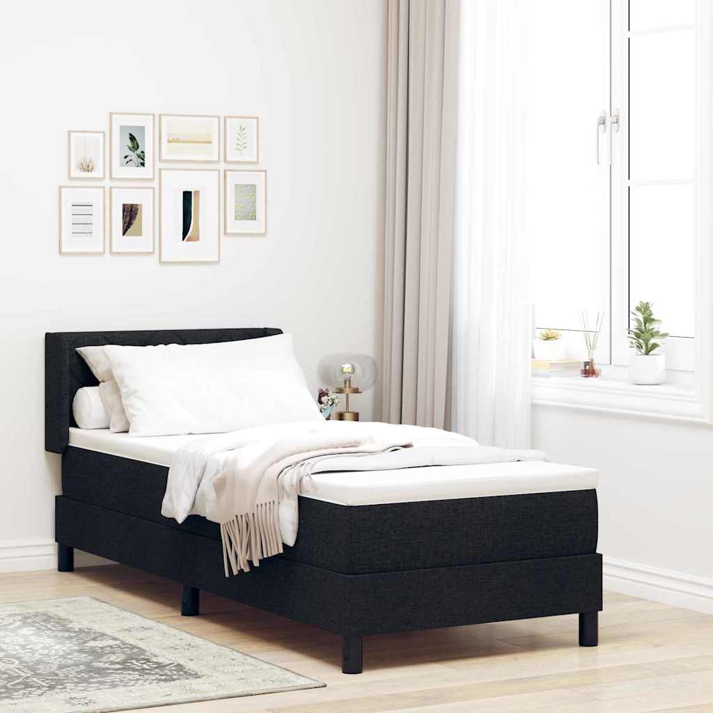 vidaXL Letto box spring con materasso con materasso Nero 80 x 200 cm