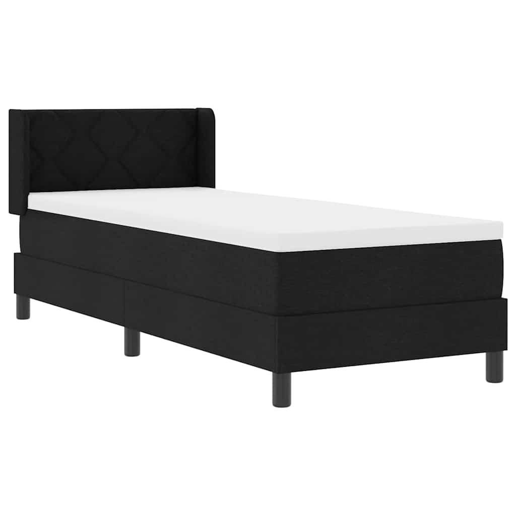 vidaXL Letto box spring con materasso con materasso Nero 80 x 200 cm