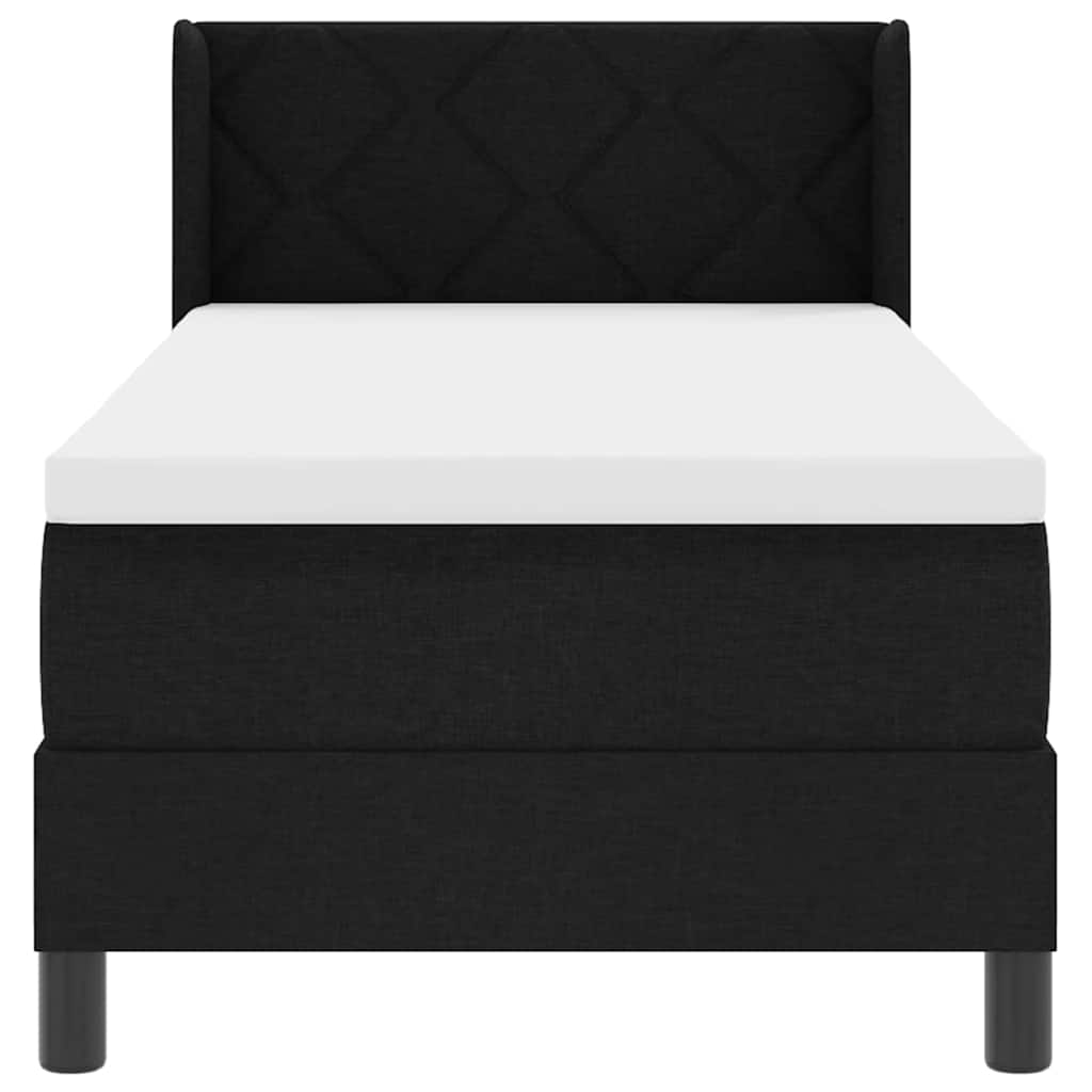 vidaXL Letto box spring con materasso con materasso Nero 80 x 200 cm