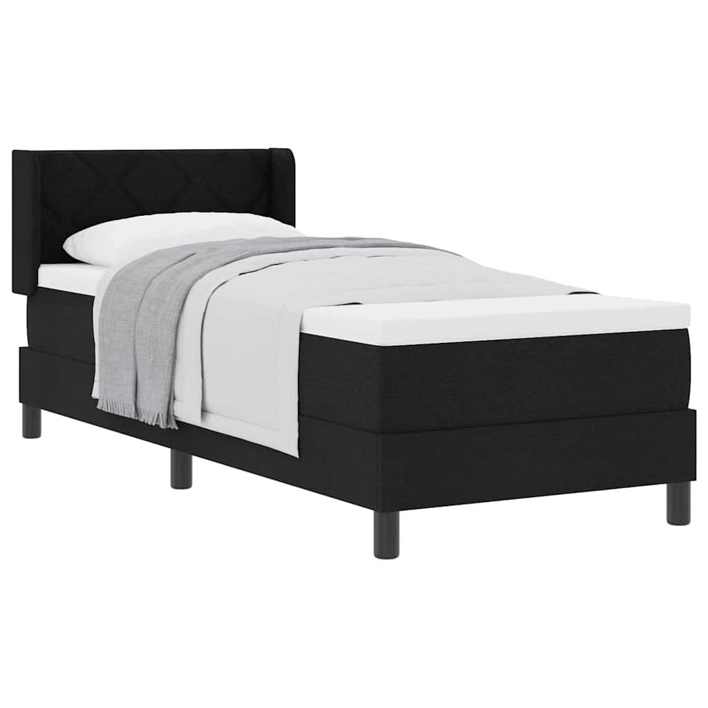 vidaXL Letto box spring con materasso con materasso Nero 80 x 200 cm