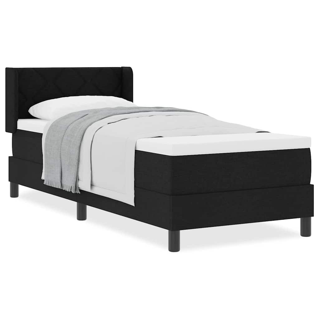 vidaXL Letto box spring con materasso con materasso Nero 80 x 200 cm