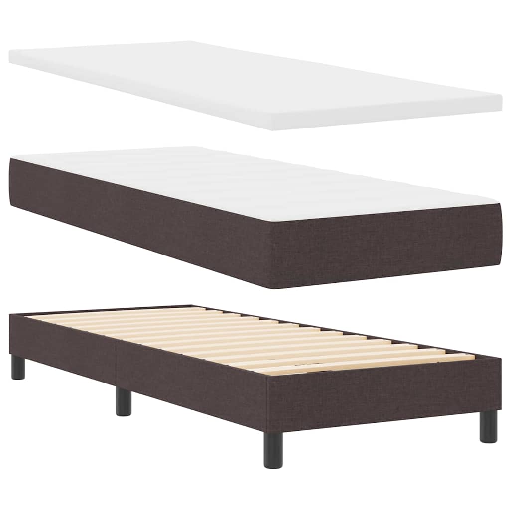 vidaXL Letto box spring con materasso Marrone Scuro 80 x 200 cm