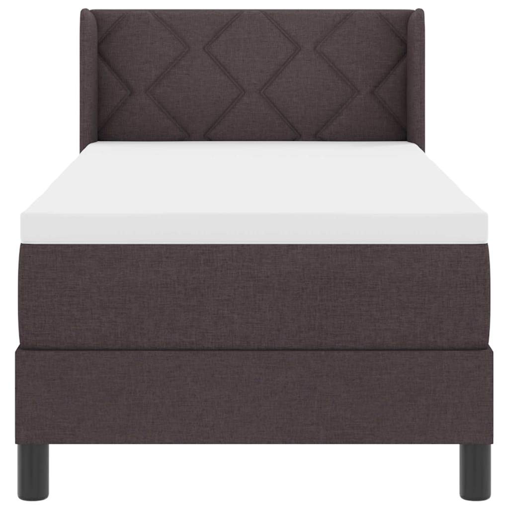 vidaXL Letto box spring con materasso Marrone Scuro 80 x 200 cm