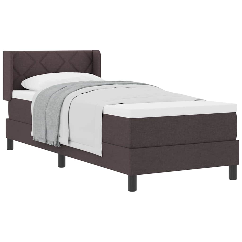 vidaXL Letto box spring con materasso Marrone Scuro 80 x 200 cm