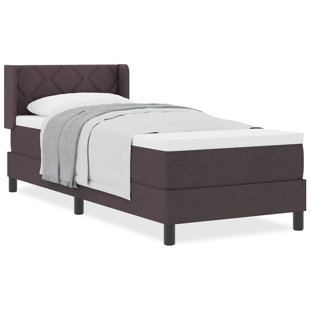 vidaXL Letto box spring con materasso Marrone Scuro 80 x 200 cm