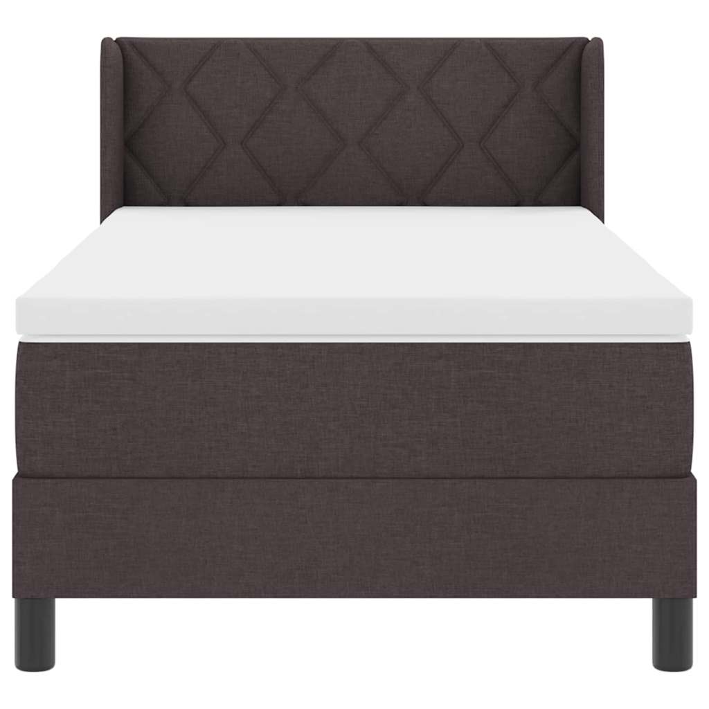 vidaXL Letto box spring con materasso Marrone Scuro 90 x 190 cm
