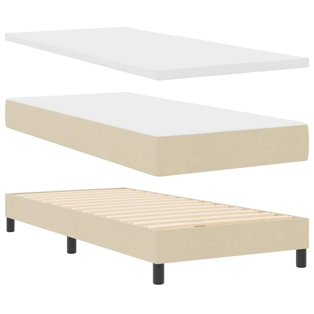 vidaXL Letto box spring con materasso con materasso Crema 90 x 190 cm