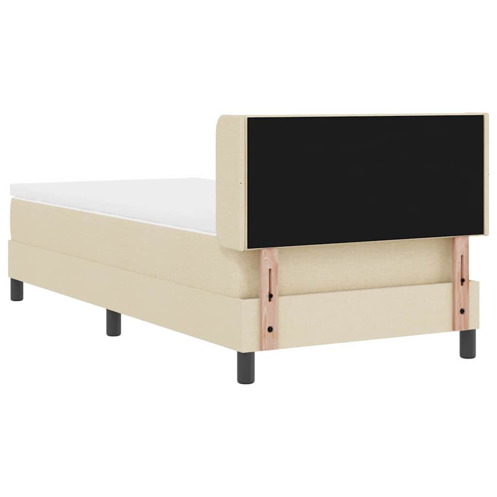 vidaXL Letto box spring con materasso con materasso Crema 90 x 190 cm