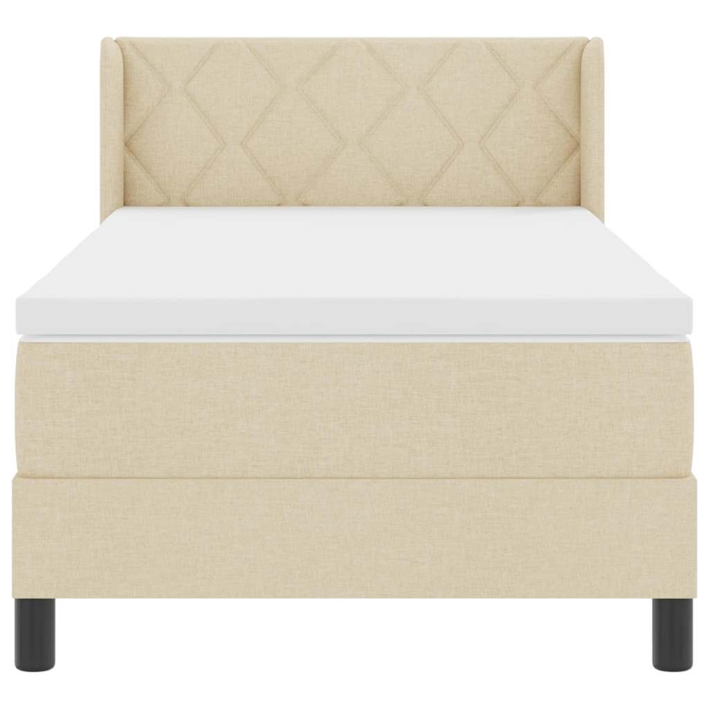 vidaXL Letto box spring con materasso con materasso Crema 90 x 190 cm