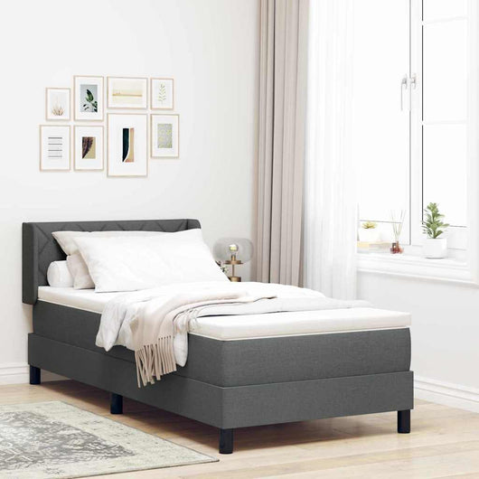 Letto box spring con materasso Grigio scuro 90 x 200 cm 3341147