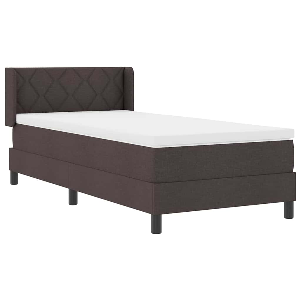 vidaXL Letto box spring con materasso Marrone Scuro 90 x 200 cm