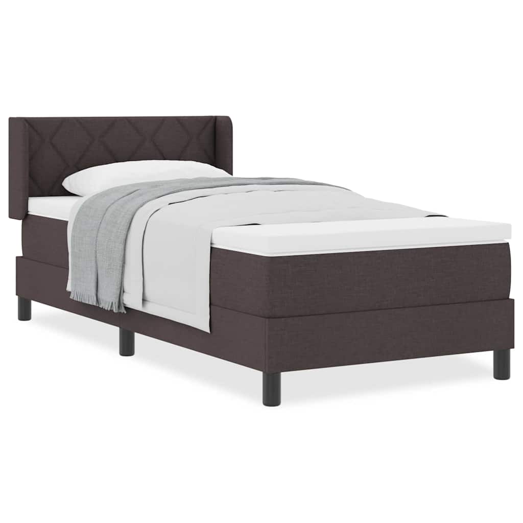 vidaXL Letto box spring con materasso Marrone Scuro 90 x 200 cm