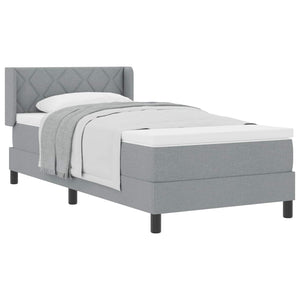 Letto box spring con materasso Grigio chiaro 100 x 200 cm 3341153