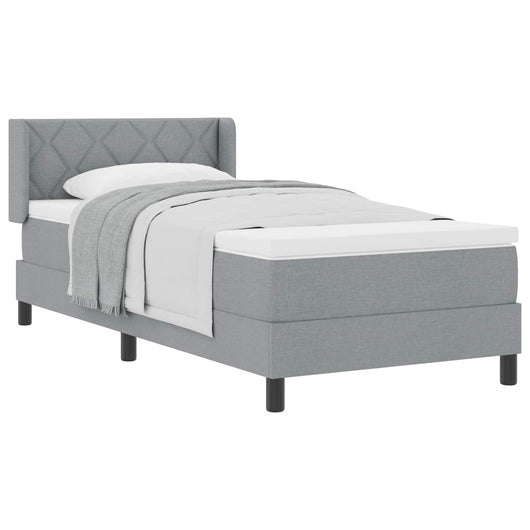 Letto box spring con materasso Grigio chiaro 100 x 200 cm 3341153