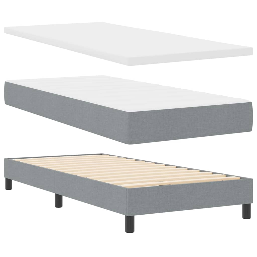 Letto box spring con materasso Grigio chiaro 100 x 200 cm 3341153