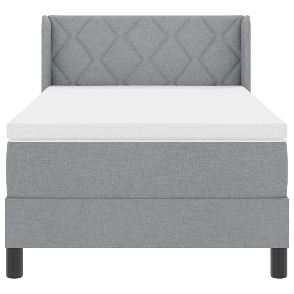 Letto box spring con materasso Grigio chiaro 100 x 200 cm 3341153