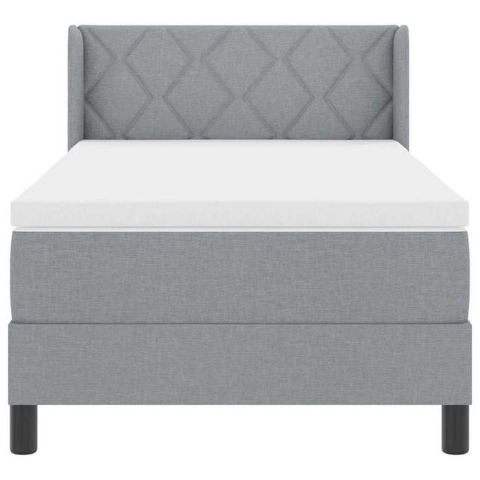 Letto box spring con materasso Grigio chiaro 100 x 200 cm 3341153