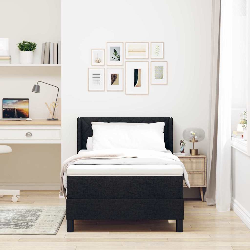 vidaXL Letto box spring con materasso con materasso Nero 100 x 200 cm
