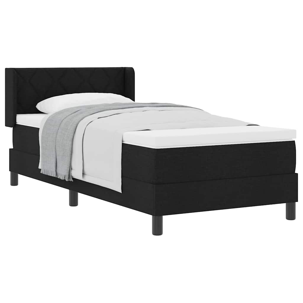 vidaXL Letto box spring con materasso con materasso Nero 100 x 200 cm