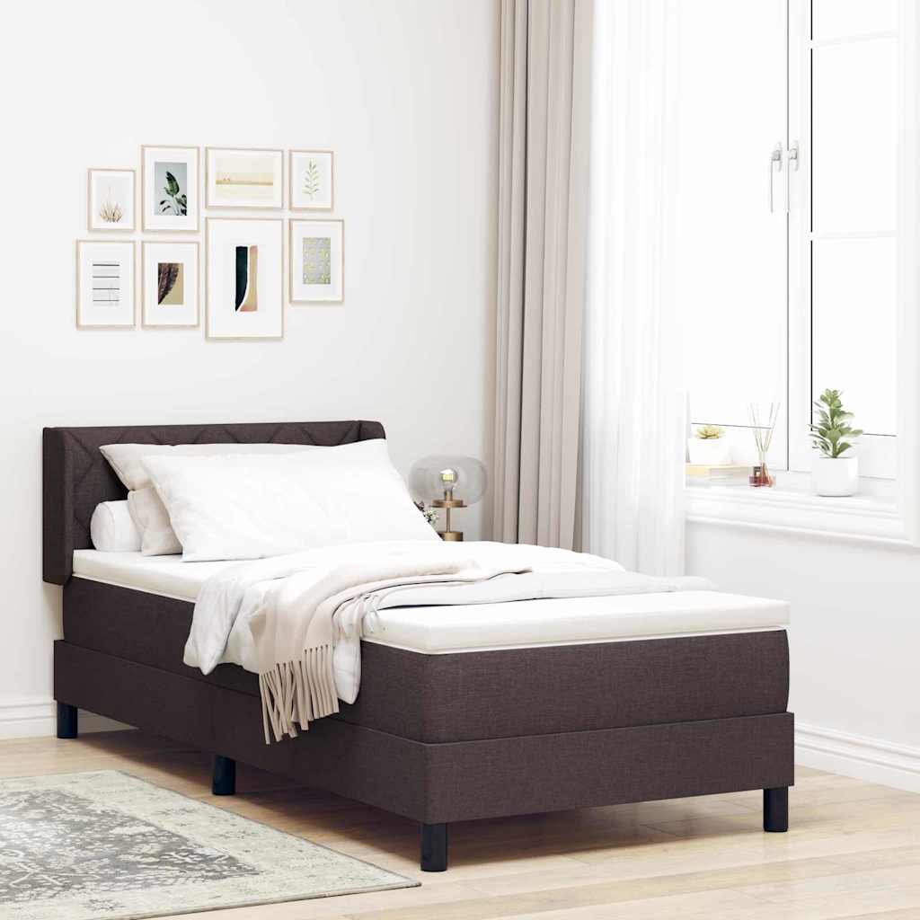 vidaXL Letto box spring con materasso Marrone Scuro 100 x 200 cm