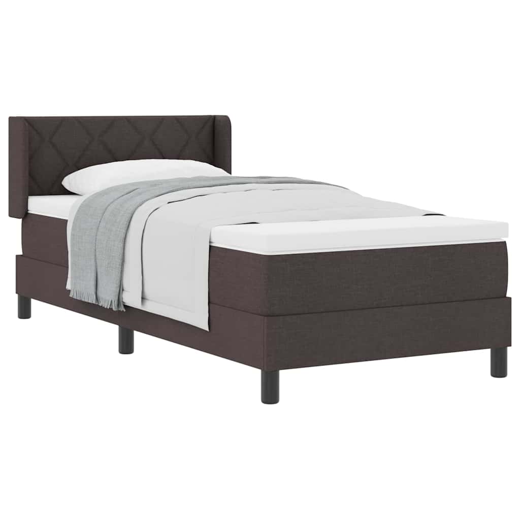 vidaXL Letto box spring con materasso Marrone Scuro 100 x 200 cm