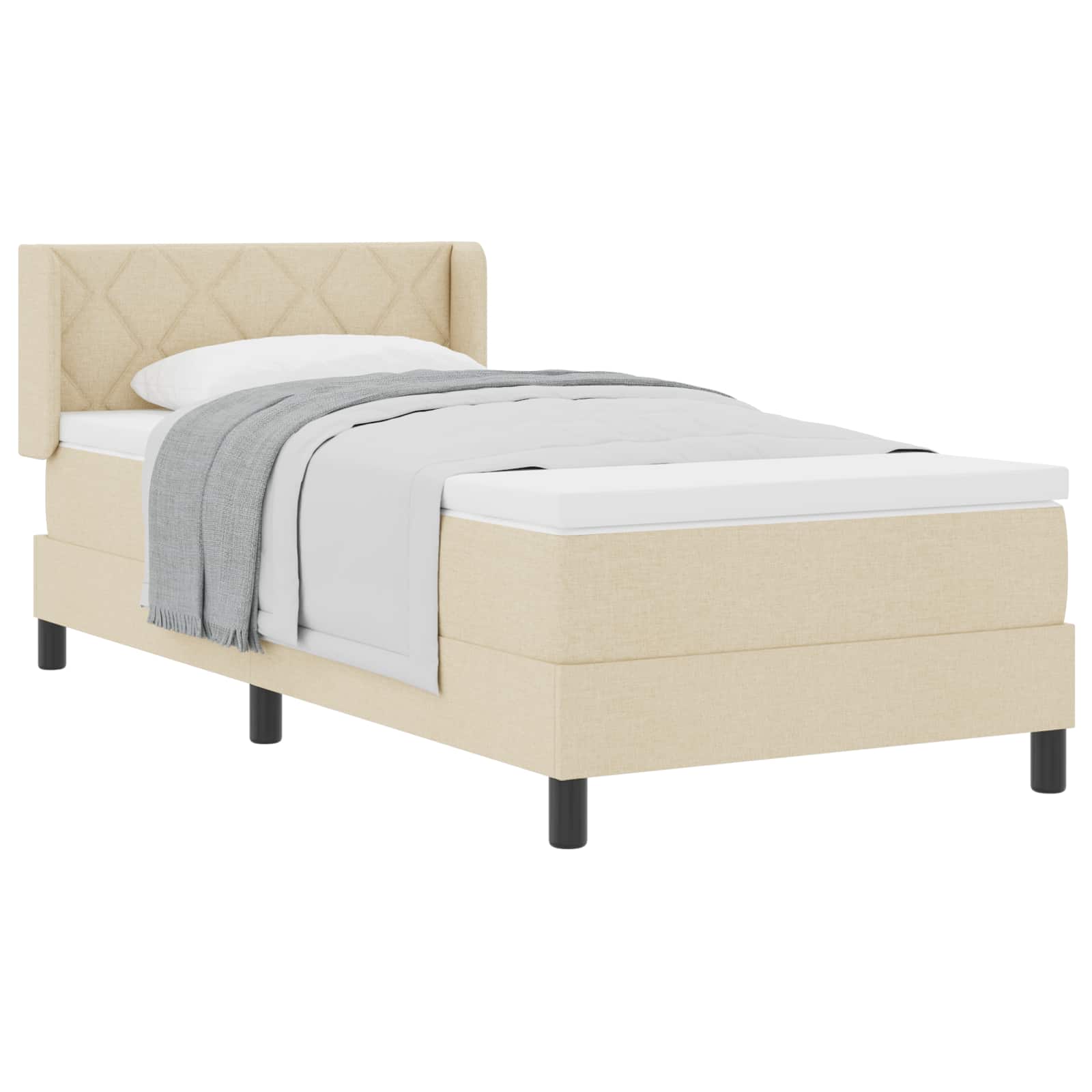 Letto box spring con materasso con materasso Crema 100 x 200 cm 3341158