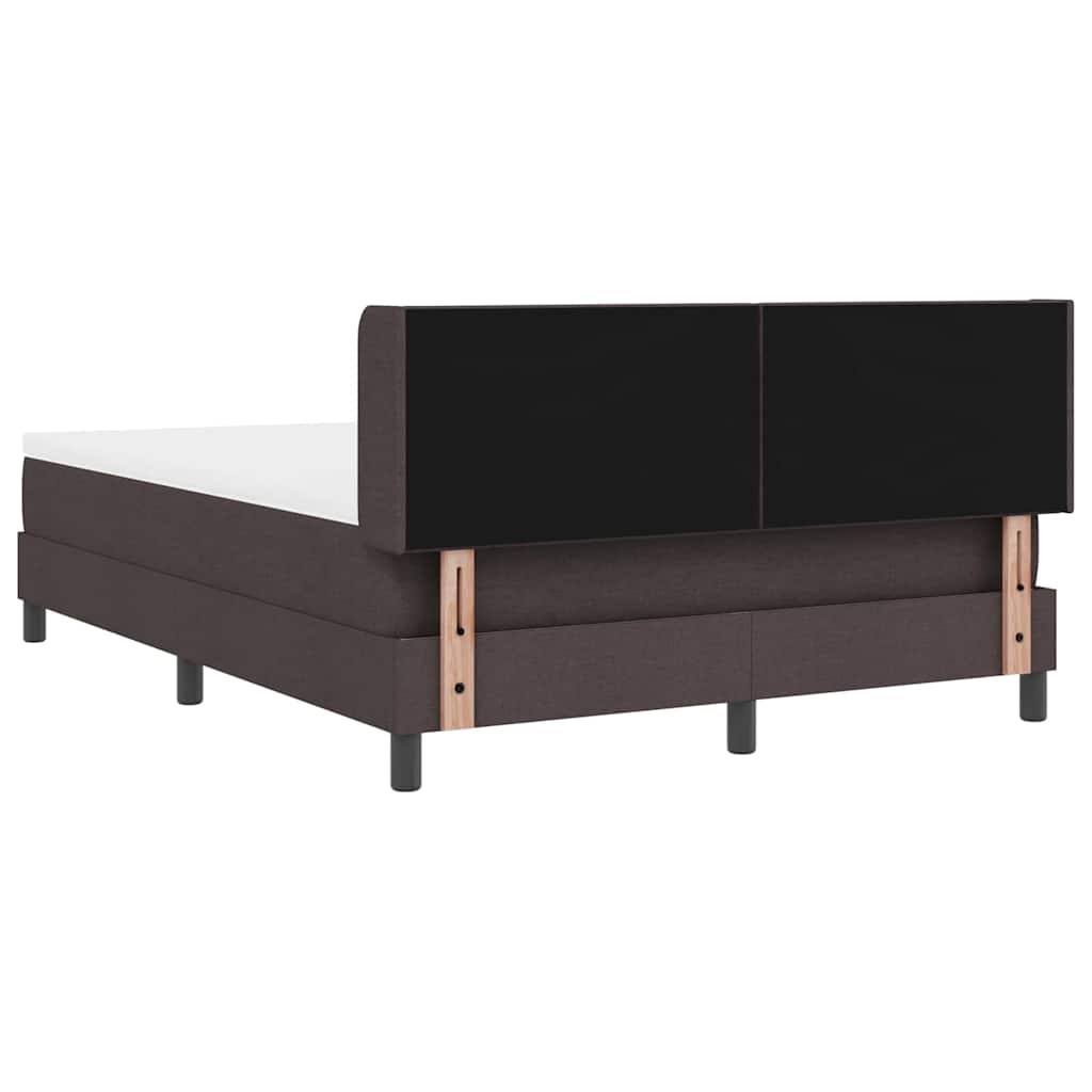 vidaXL Letto box spring con materasso Marrone Scuro 140 x 200 cm