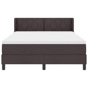 vidaXL Letto box spring con materasso Marrone Scuro 140 x 200 cm