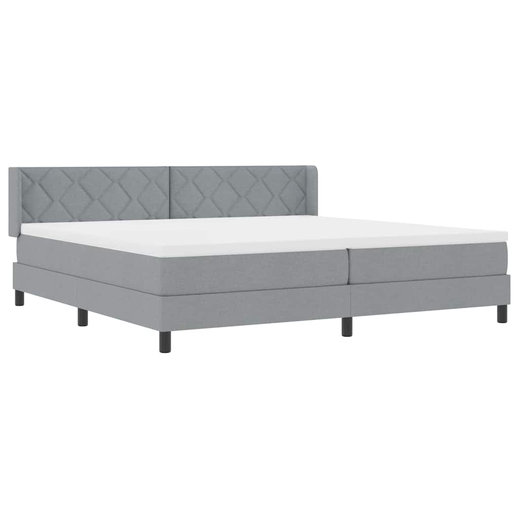 Letto box spring con materasso Grigio chiaro 200 x 200 cm 3341188