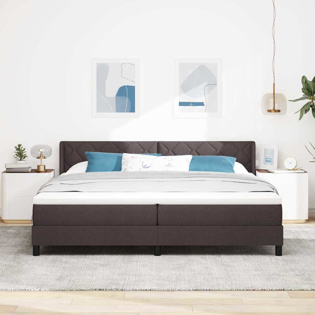 vidaXL Letto box spring con materasso Marrone Scuro 200 x 200 cm