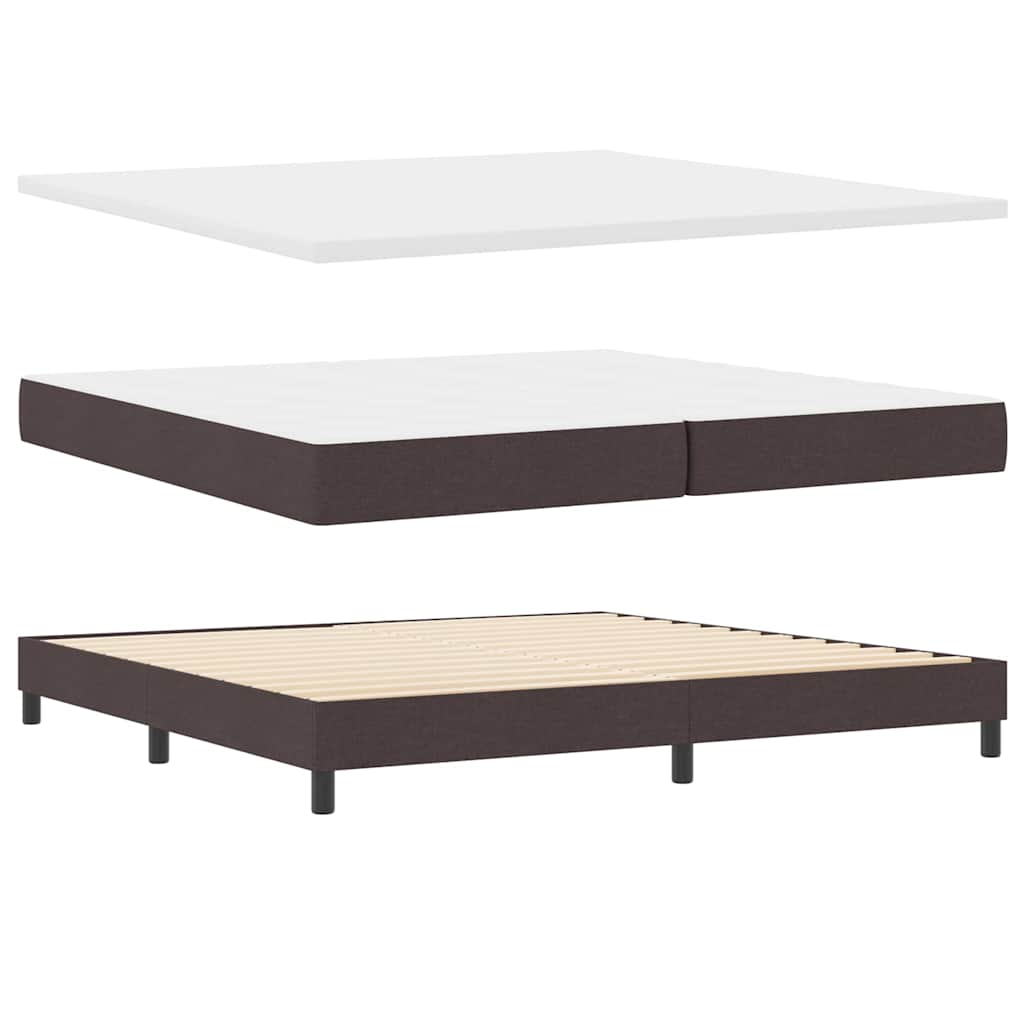 vidaXL Letto box spring con materasso Marrone Scuro 200 x 200 cm