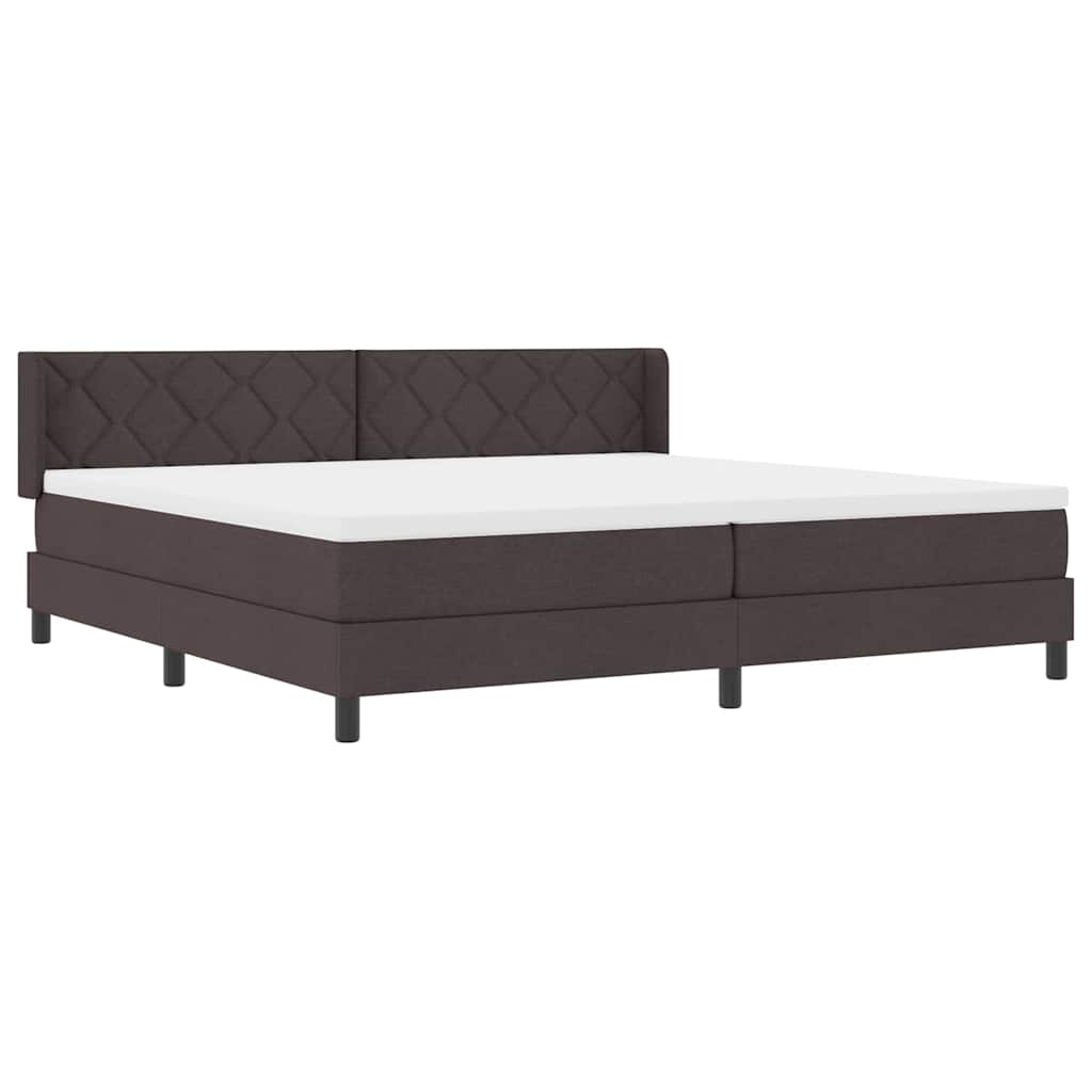vidaXL Letto box spring con materasso Marrone Scuro 200 x 200 cm