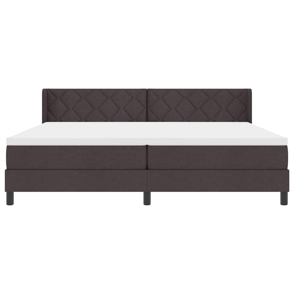 vidaXL Letto box spring con materasso Marrone Scuro 200 x 200 cm
