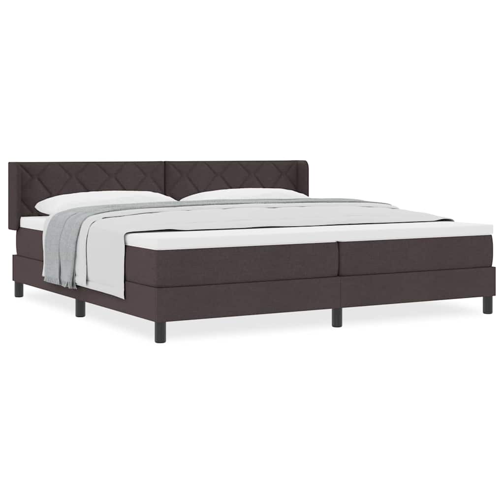 vidaXL Letto box spring con materasso Marrone Scuro 200 x 200 cm