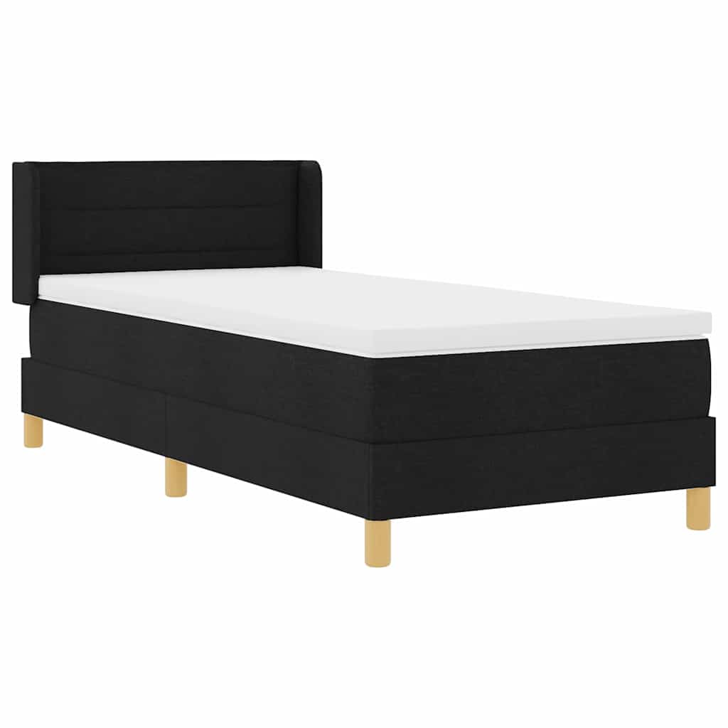 vidaXL Letto a molle con materasso Nero e Bianco 90 x 200 cm Tessuto