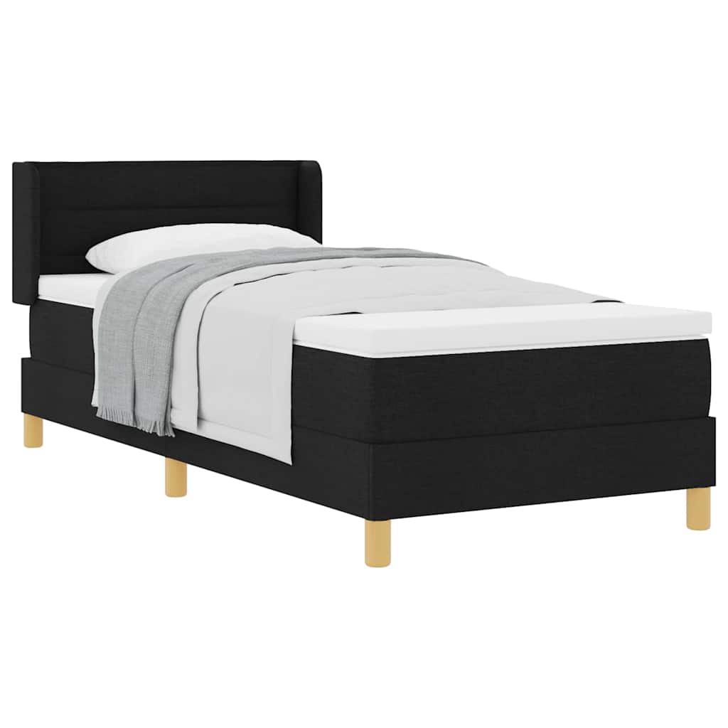 vidaXL Letto a molle con materasso Nero e Bianco 90 x 200 cm Tessuto