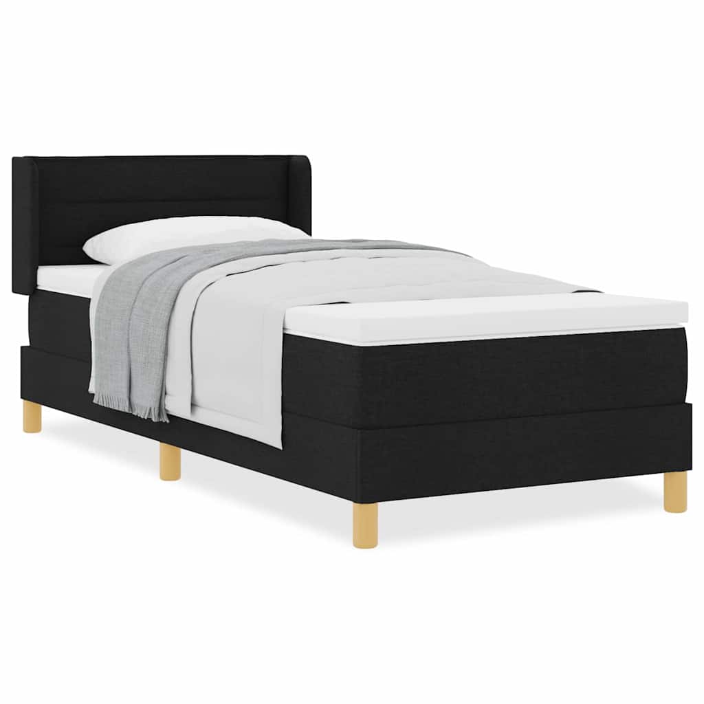 vidaXL Letto a molle Nero e Bianco e Nero 100 x 200 cm Tessuto
