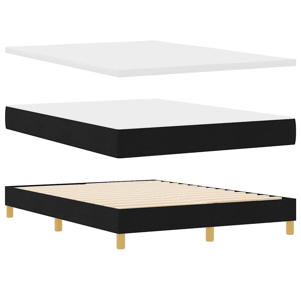 vidaXL Letto a molle Nero e Bianco e Nero 160 x 200 cm Tessuto