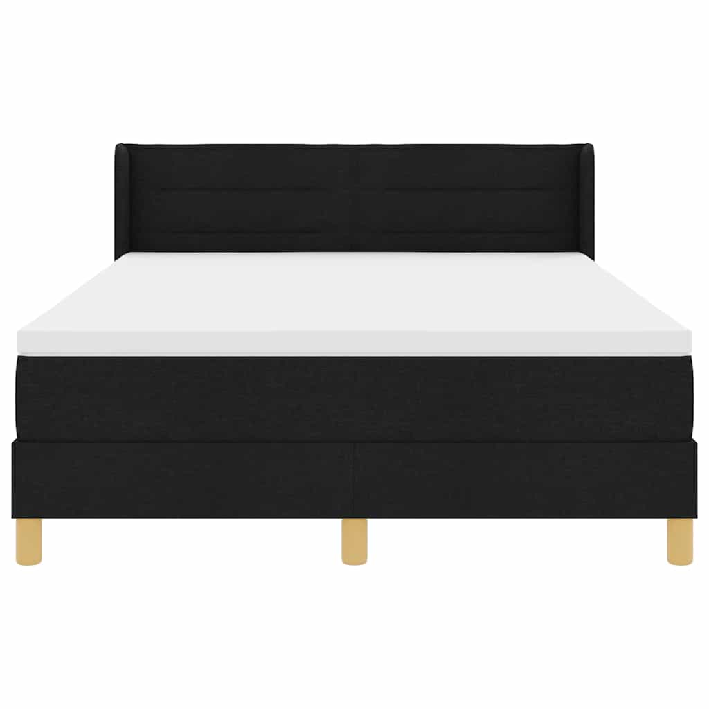 vidaXL Letto a molle Nero e Bianco e Nero 160 x 200 cm Tessuto