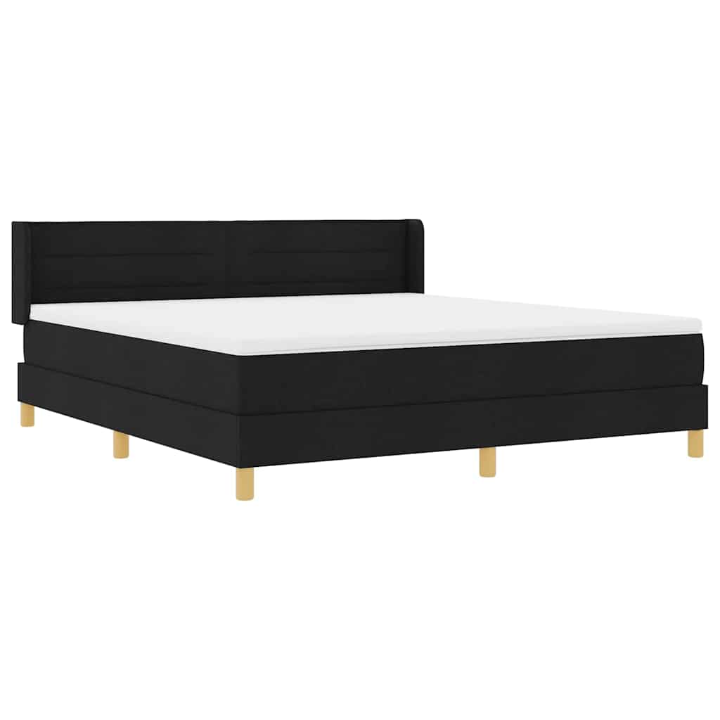 vidaXL Letto a molle Nero e Bianco e Nero 180 x 200 cm Tessuto
