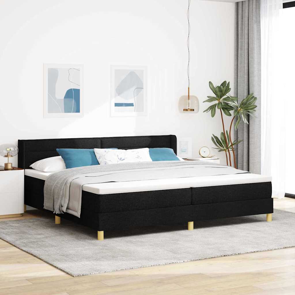 vidaXL Letto a molle Nero e Bianco e Nero 200 x 200 cm Schiuma