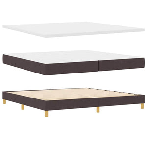 vidaXL Letto a molle Marrone scuro e Bianco 200 x 200 cm Tessuto