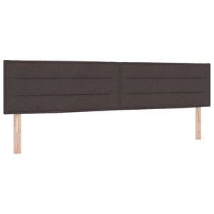 vidaXL Letto a molle Marrone scuro e Bianco 200 x 200 cm Tessuto