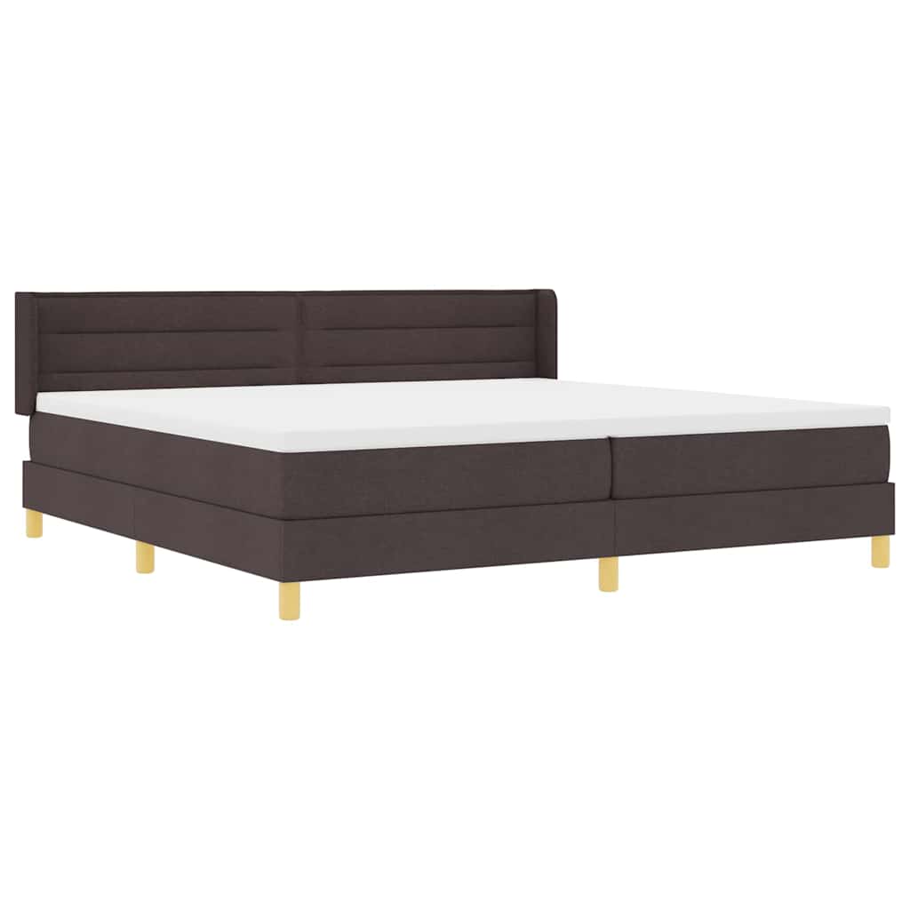 vidaXL Letto a molle Marrone scuro e Bianco 200 x 200 cm Tessuto