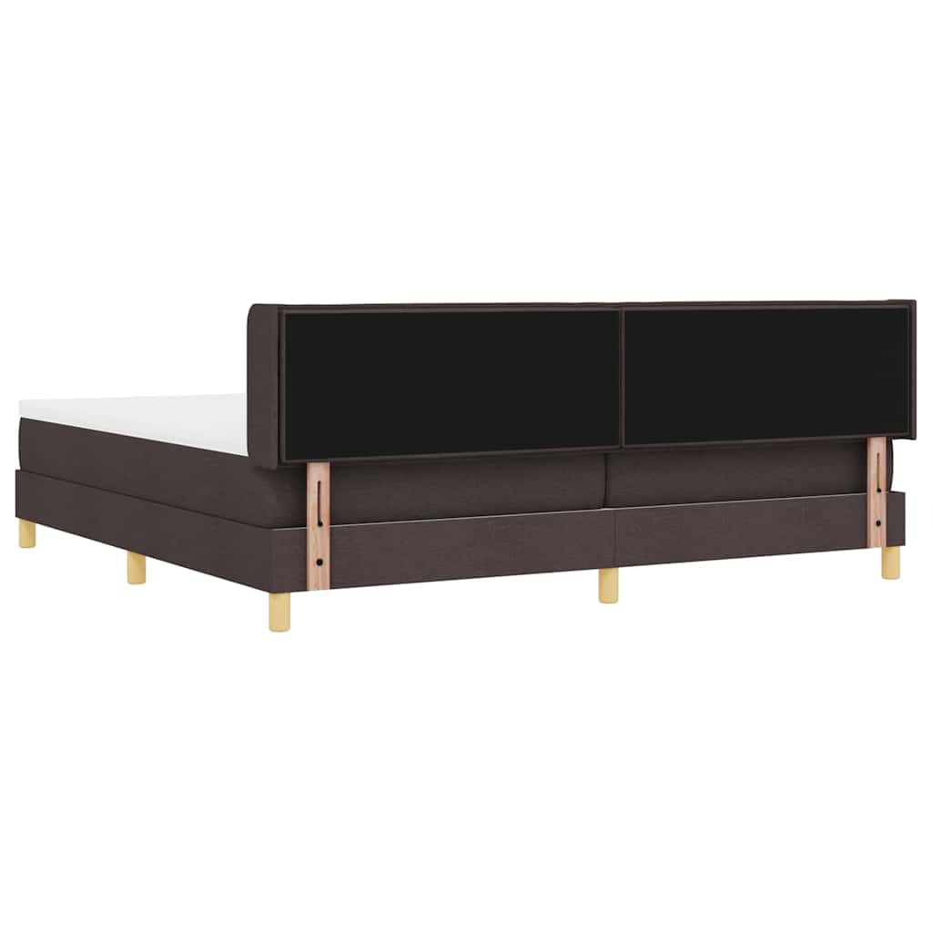 vidaXL Letto a molle Marrone scuro e Bianco 200 x 200 cm Tessuto