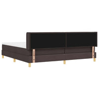 vidaXL Letto a molle Marrone scuro e Bianco 200 x 200 cm Tessuto