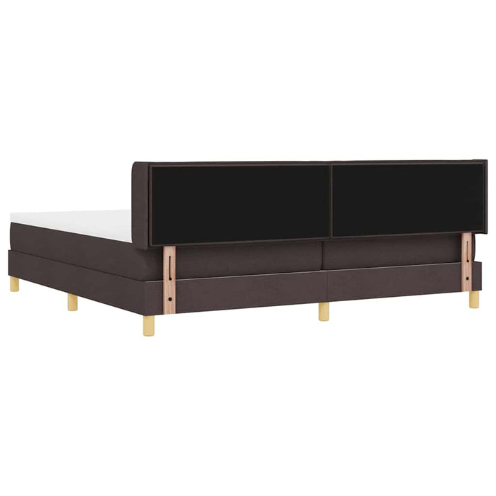 vidaXL Letto a molle Marrone scuro e Bianco 200 x 200 cm Tessuto